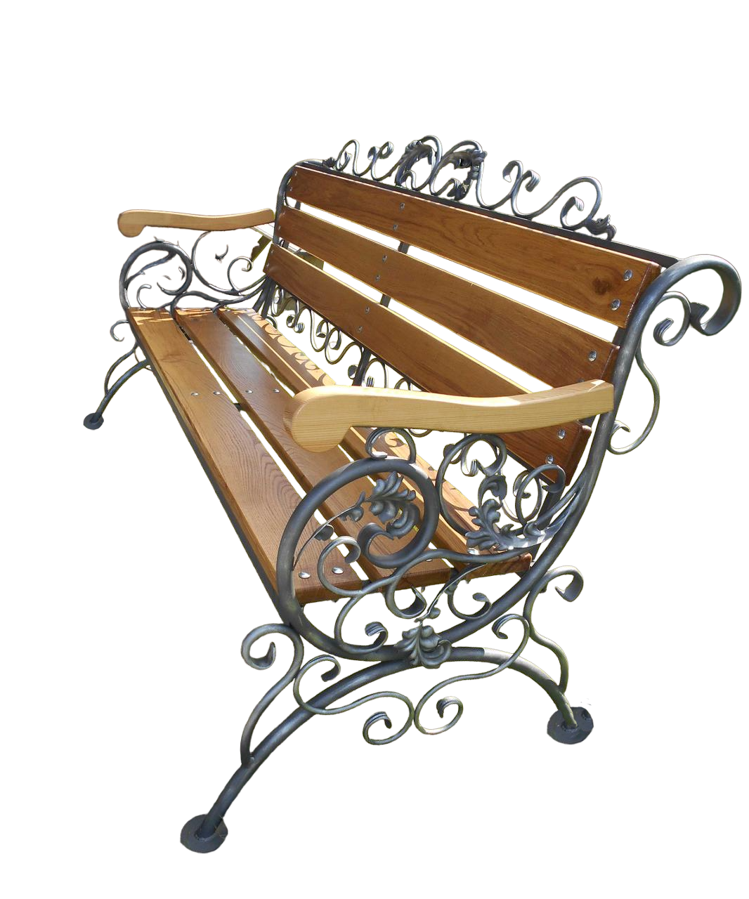 Кованая скамейка садовая, металлическая скамья, лавочка для дачи МА-7 - фотография № 1