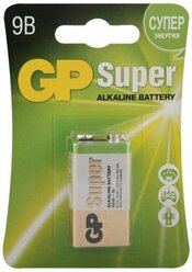 Батарейка GP Super Alkaline 1604A 6LF22 9V, 1шт, 0.55Ah, size E Крона