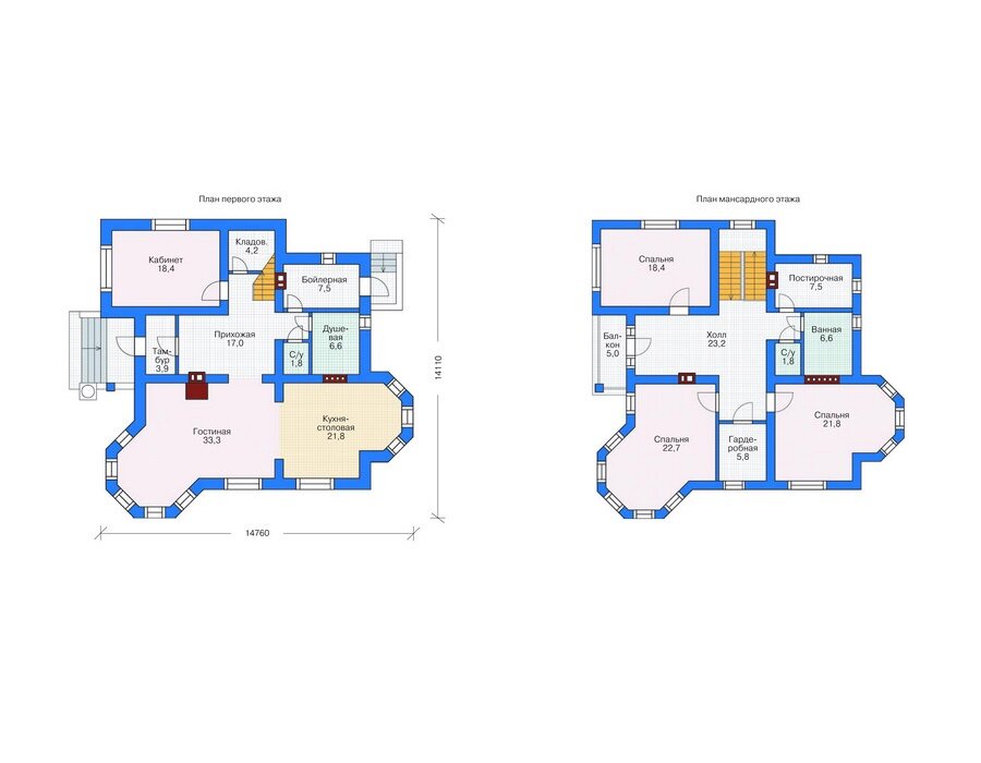 Проект дома Plans-53-80 (222 кв.м, газобетон) - фотография № 2