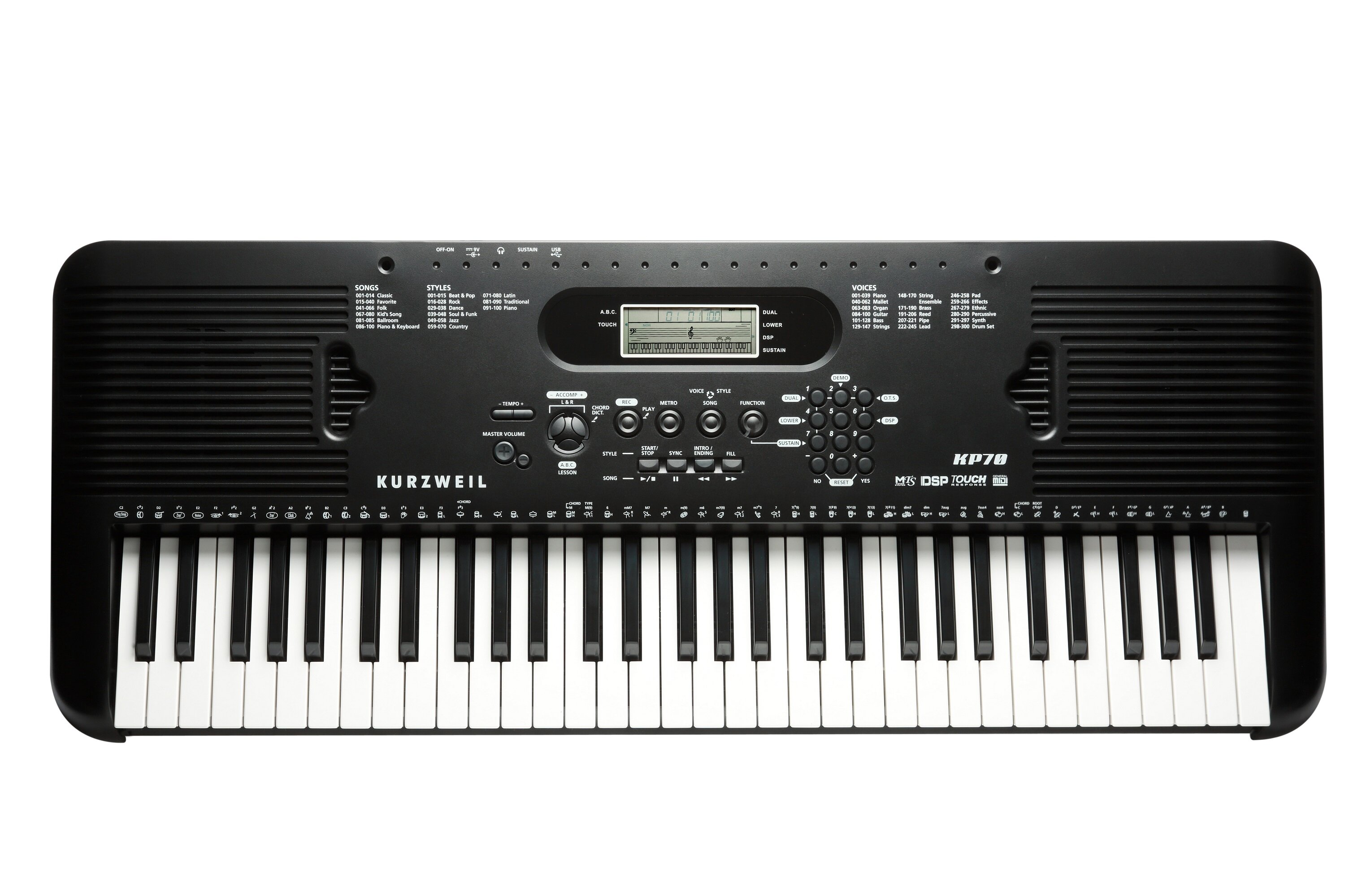 Kurzweil KP70 LB синтезатор 61 клавиша полифония 32 цвет чёрный