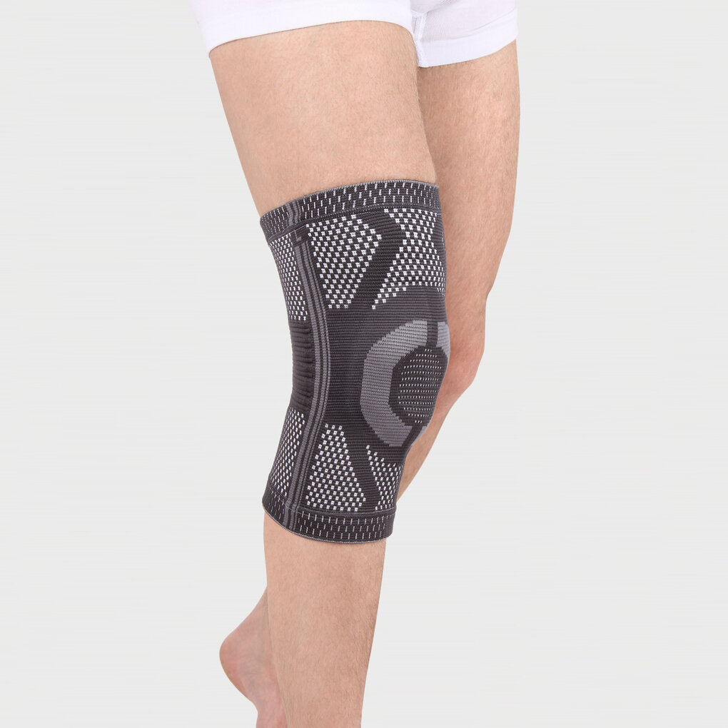 Бандаж на коленный сустав эластичный Ttoman KS-E03, Размер M, серый