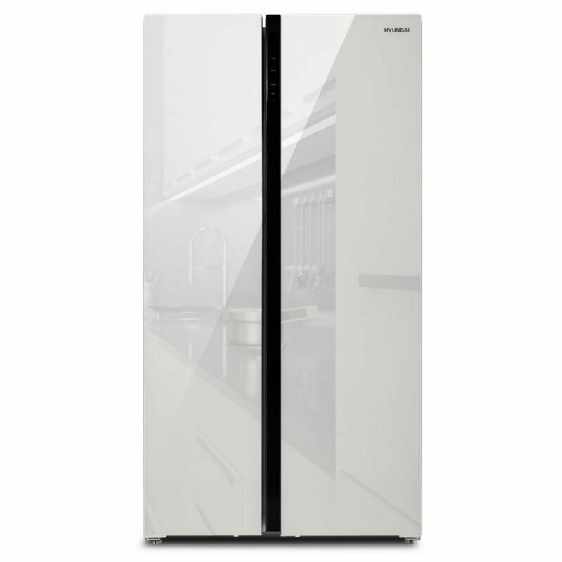 Холодильник HYUNDAI CS5003F, двухкамерный, черный [cs5003f черное стекло] - фото №1