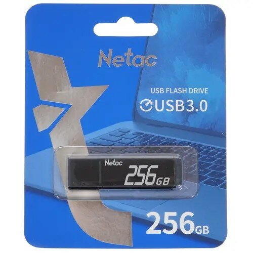 Netac Носитель информации USB Drive 256GB U351 USB3.0, aluminum alloy housing NT03U351N-256G-30BK