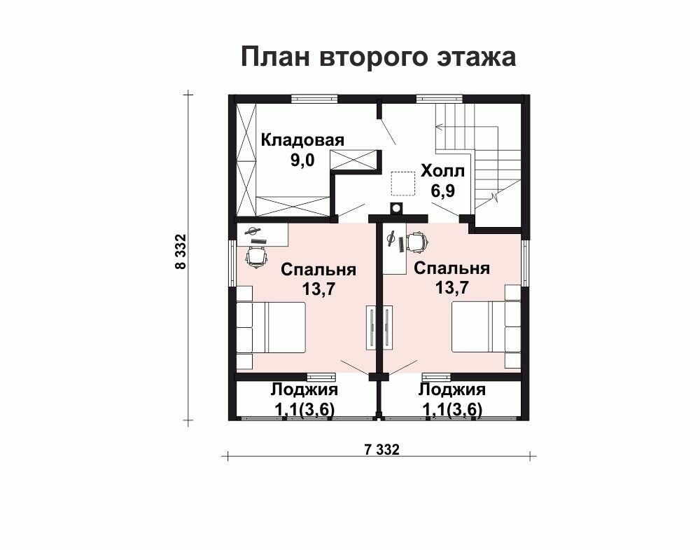 (124м2, 13х8м) Готовый проект каркасного дома с мансардой и котельной - AS-2481F - фотография № 4