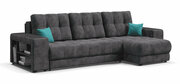 Угловой диван-кровать BOSS 2.0 XL с ящиком для хранения и полками, еврокнижка, велюр Alkantara серый, 285х156х96 см