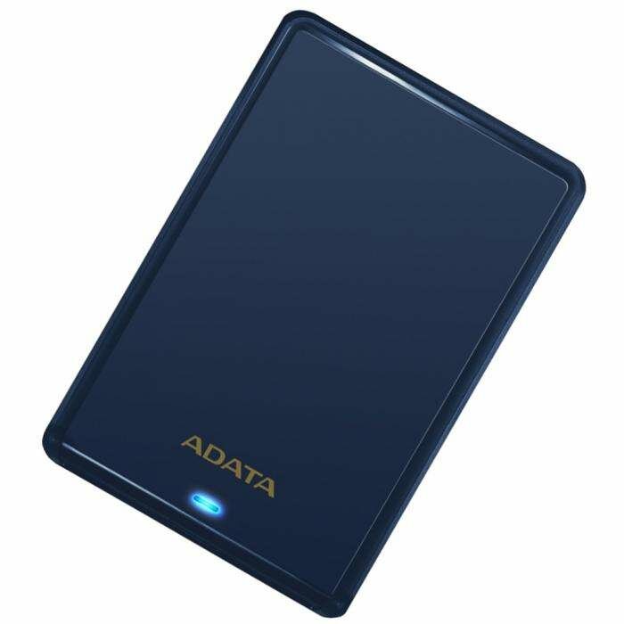 2.5" 2TB ADATA HV620 Slim [AHV620S-2TU31-CBL] USB 3.1, LED Indicator, Win/Mac/Linux, 11.5mm, Blue, Retail (465337)