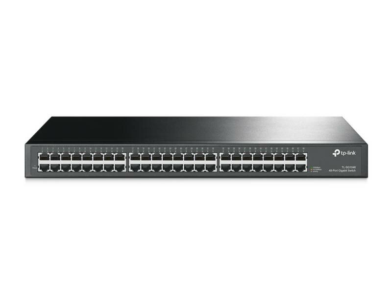 TP-Link 48-портовый гигабитный коммутатор, 48 портов RJ45 10/100/1000 Мбит/с, 1U 19-дюймовый монтируемый в стойку стальн