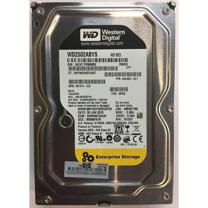   HP SATA 250Gb 7.2K MDL GB0250EAFYK