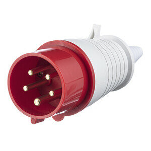 фото Вилка кабельная Dekraft ВП-102 прямая переносная 3Р+РЕ+N 3 фазы 16 А 380 В IP44