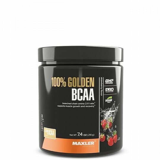 Maxler 100% Golden BCAA, Strawberry (Клубника), 210 г