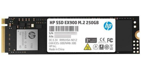 Твердотельный накопитель SSD M.2 250 Gb HP EX900 Read 2100Mb/s Write 1300Mb/s 3D NAND TLC (2YY43AA)