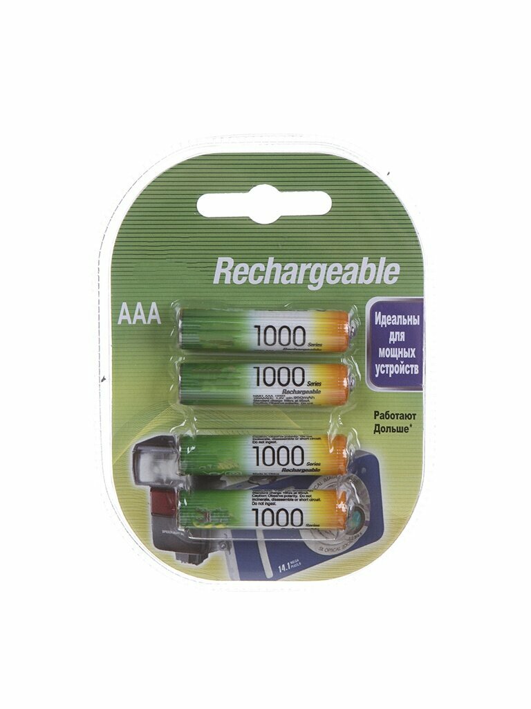 Аккумулятор Ni-Mh 1000 мА·ч 1.2 В GP Rechargeable 1000 Series AAA