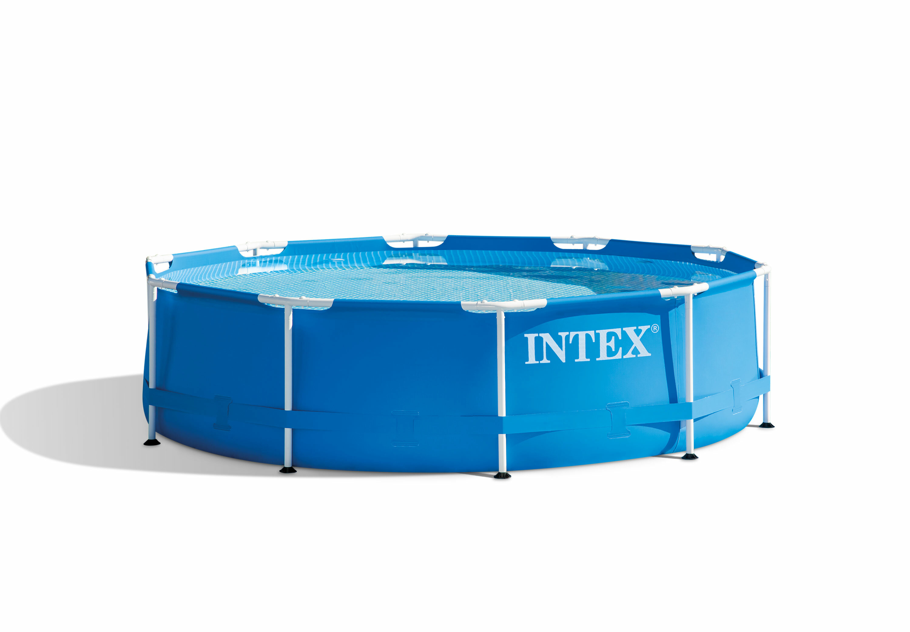 INTEX 28242 Каркасный бассейн Metal Frame 457х122см, фильтр-насос, лестница, тент, подстилка