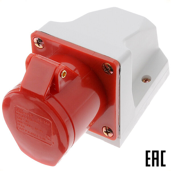 фото Розетка на поверхность о/п 3Р+Е 16А 415В IP44 DEKraft 26029DEK (2 шт. в комплекте)