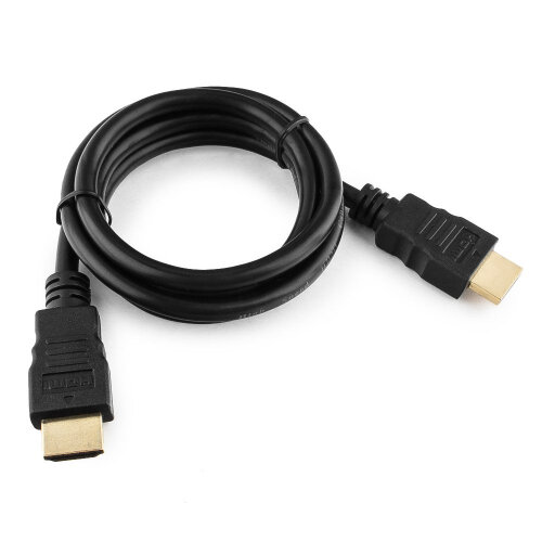 Кабель HDMI CABLEXPERT , 1м, v2,0, 19M/19M, черный, позол.разъемы, экран, пакет