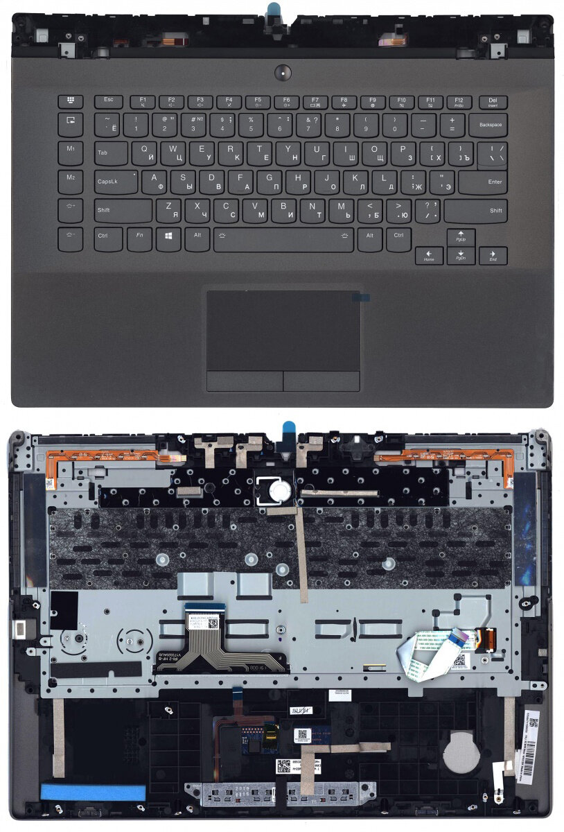 Клавиатура для ноутбука Lenovo Legion Y740-15ICHg черная с черный топкейсом
