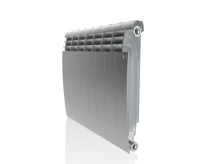 Радиатор биметаллический Royal Thermo BiLiner 500 Silver Satin 8 секции подключение боковое универсальное
