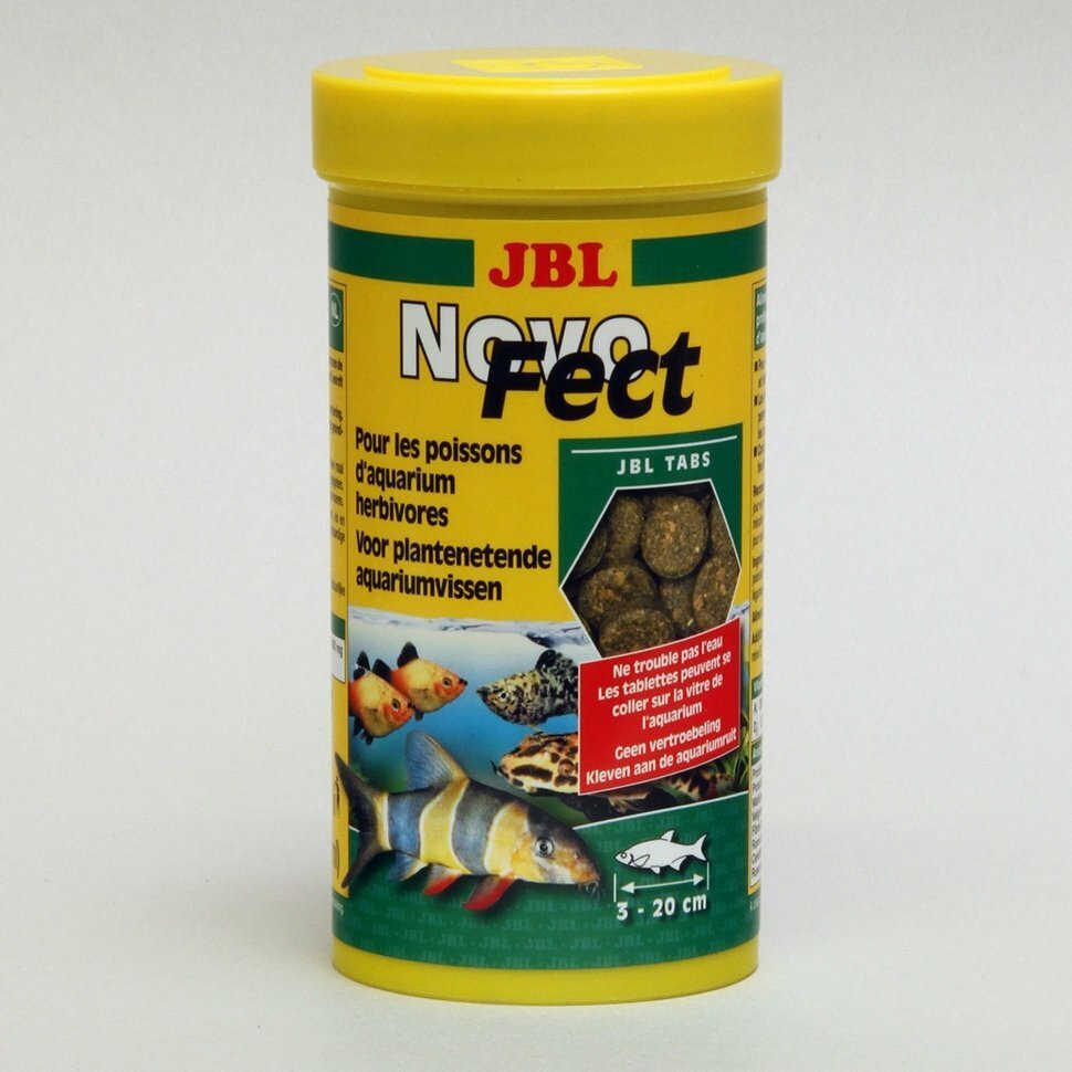 JBL NovoFect - Корм в форме таблеток для растительноядных пресноводных аквариумных рыб и креветок (250 мл (150 г)) - фотография № 7