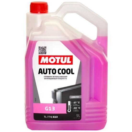 Антифриз MOTUL Auto Cool G13 -37°C, готовый, розовый, 5 л
