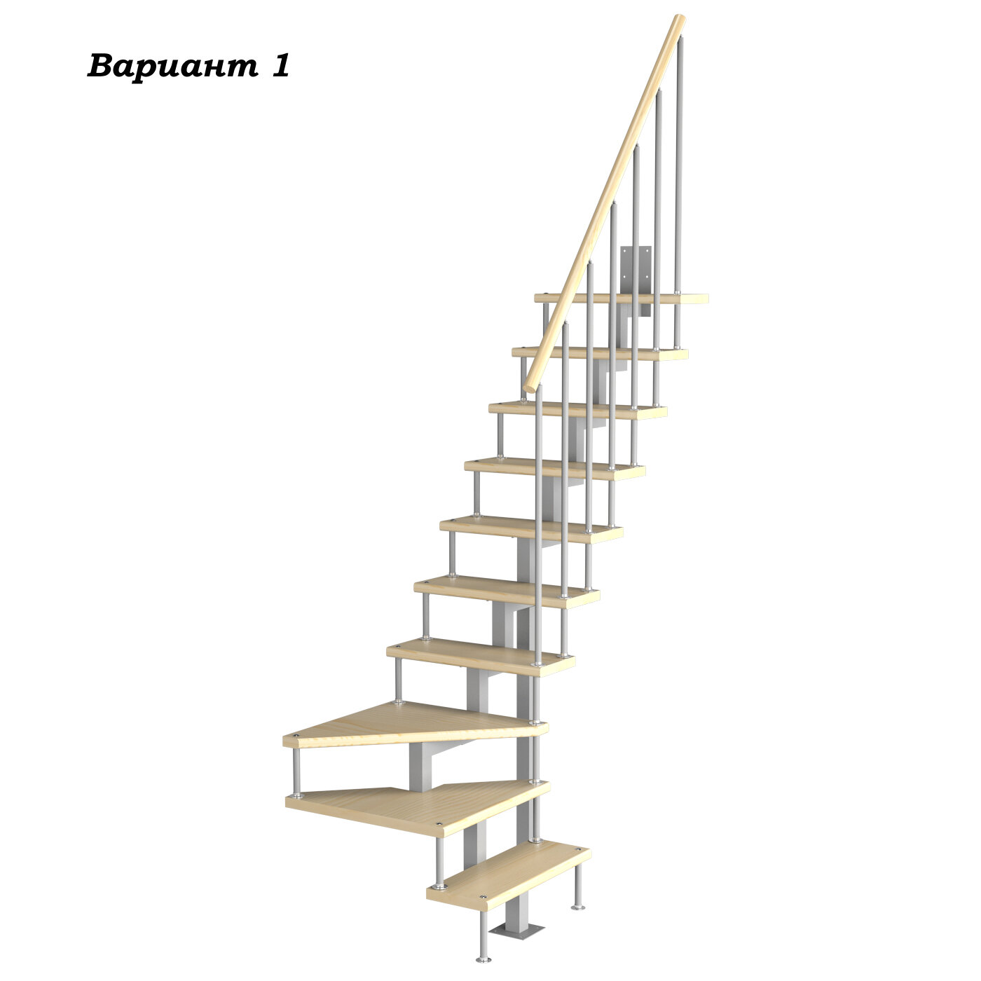 Модульная малогабаритная лестница Компакт 2250-2475 - фотография № 1