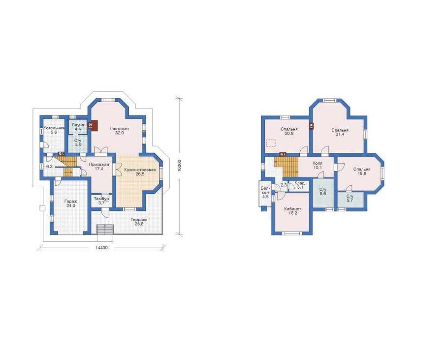 Проект дома Plans-52-54 (249 кв.м, газобетон) - фотография № 3