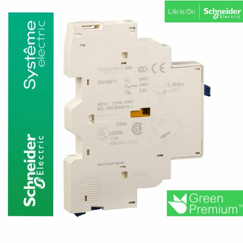 Schneider Electric GV2 Контакт сигнализации короткого замыкания, GVAM11