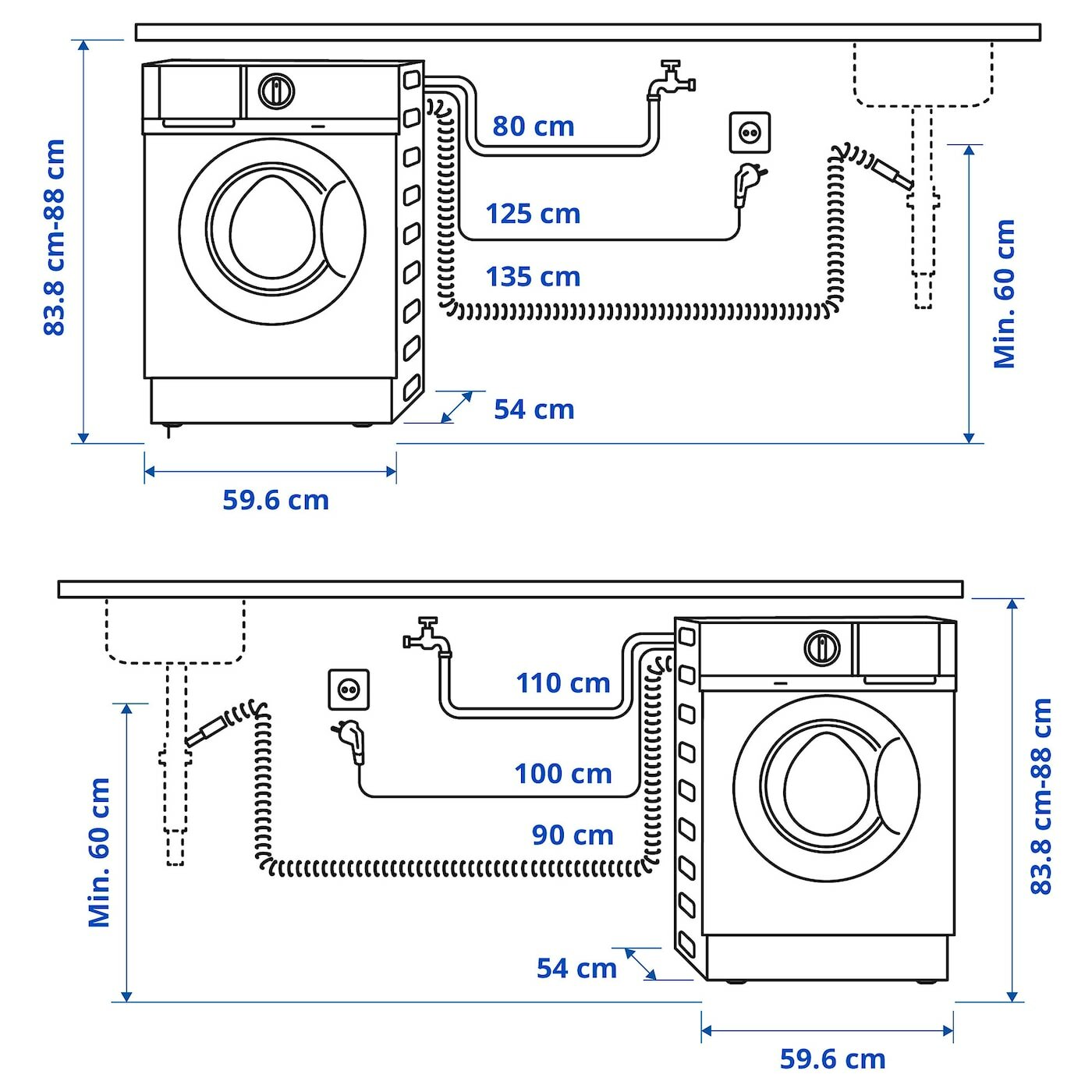 Высота слива для стиральной машины в канализацию от пола