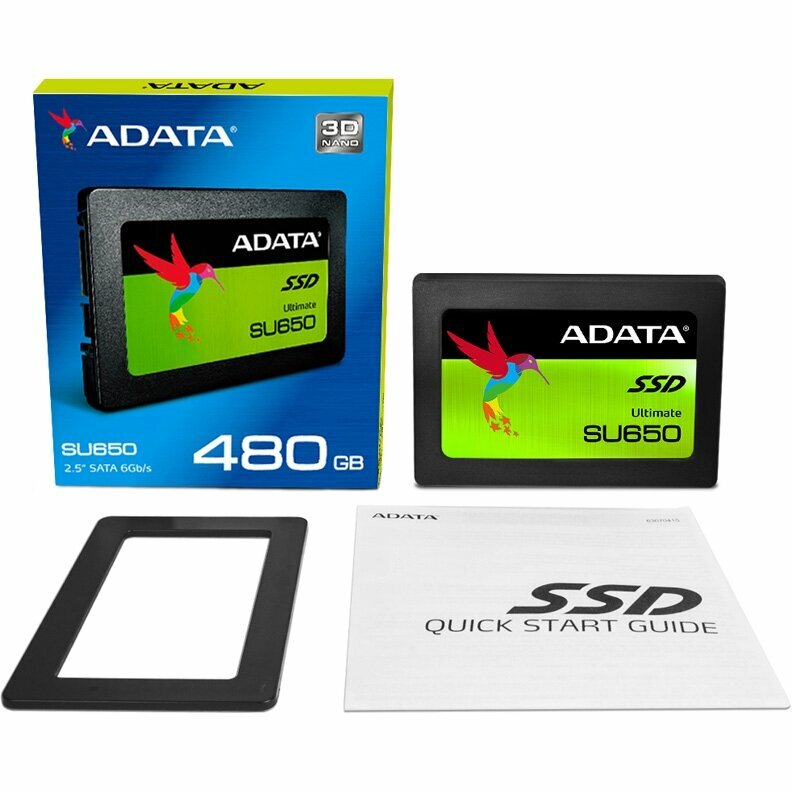 Накопитель SSD Adata ASU650SS-480GT-R Ultimate SU650 /SATA III/480GB /Скорость чтения 520МБайт/с Скорость записи 450МБайт/с