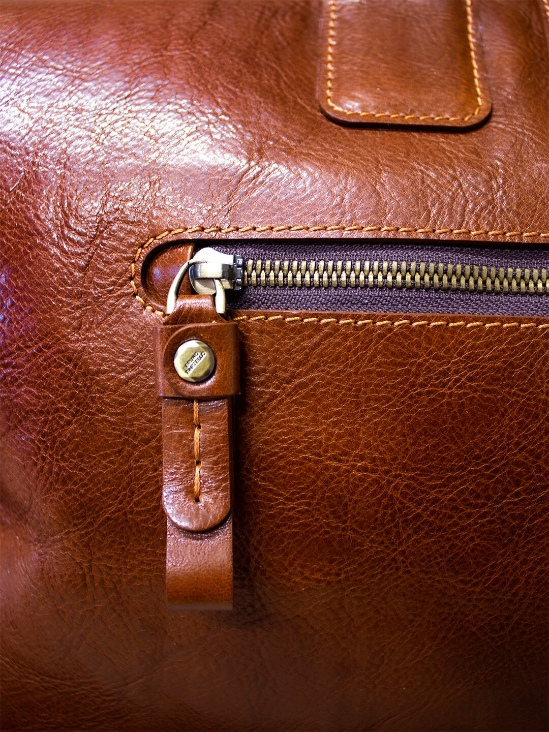 Дорожная сумка кожаная с клатчем в комплекте Bruno Bartello D-0005, коричневая - фотография № 8