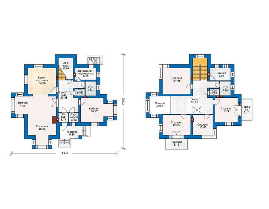 Проект дома Plans-38-55 (282 кв.м, поризованный кирпич 510мм) - фотография № 2