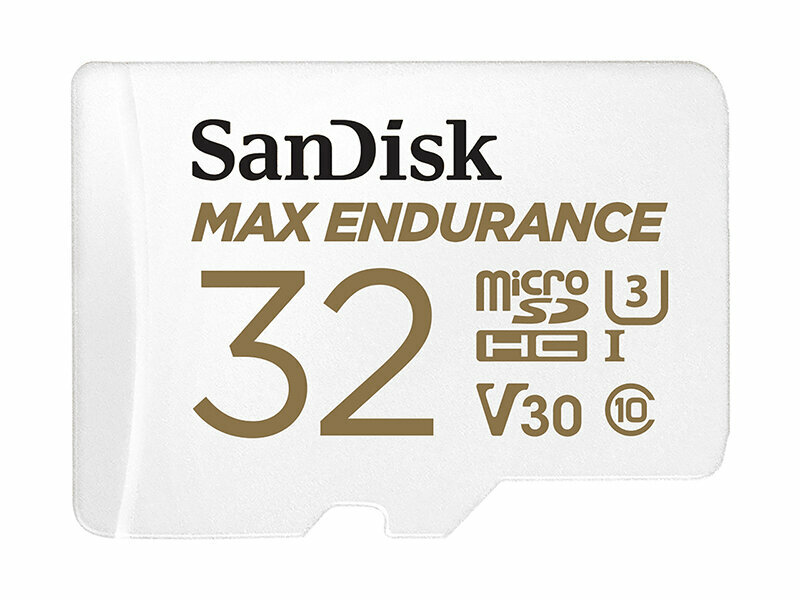 Карта памяти SanDisk microSDHC 32GB Max Endurance Class 10 UHS-I U3 V30 + SD адаптер (SDSQQVR-032G-GN6IA)