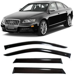 Дефлекторы боковых стекол Cobra Tuning на Audi A6 (4F/C6) 3 lll Sd 2005-2011 - Ветровики боковых окон для Ауди А6 (4Ф/С6) 3 lll Седан 2005-2011