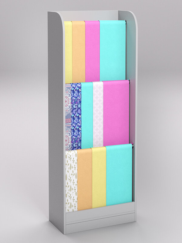 фото Стеллаж "рукоделие" для тканей №2-600, Серый 60 x 30 x 160 см