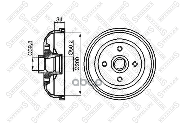 6025-3613-Sx_барабан Тормозной! Opel Corsa 1.0-1.7D 93> С Abs Stellox арт. 60253613SX