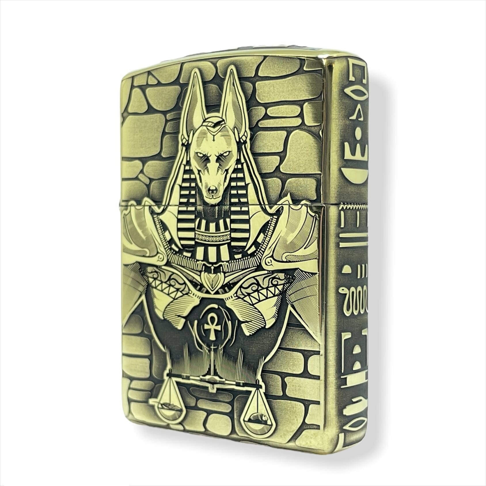 Зажигалка бензиновая Zippo(Armor) Анубис Custom Латунь с глубокой объемной гравировкой - фотография № 1