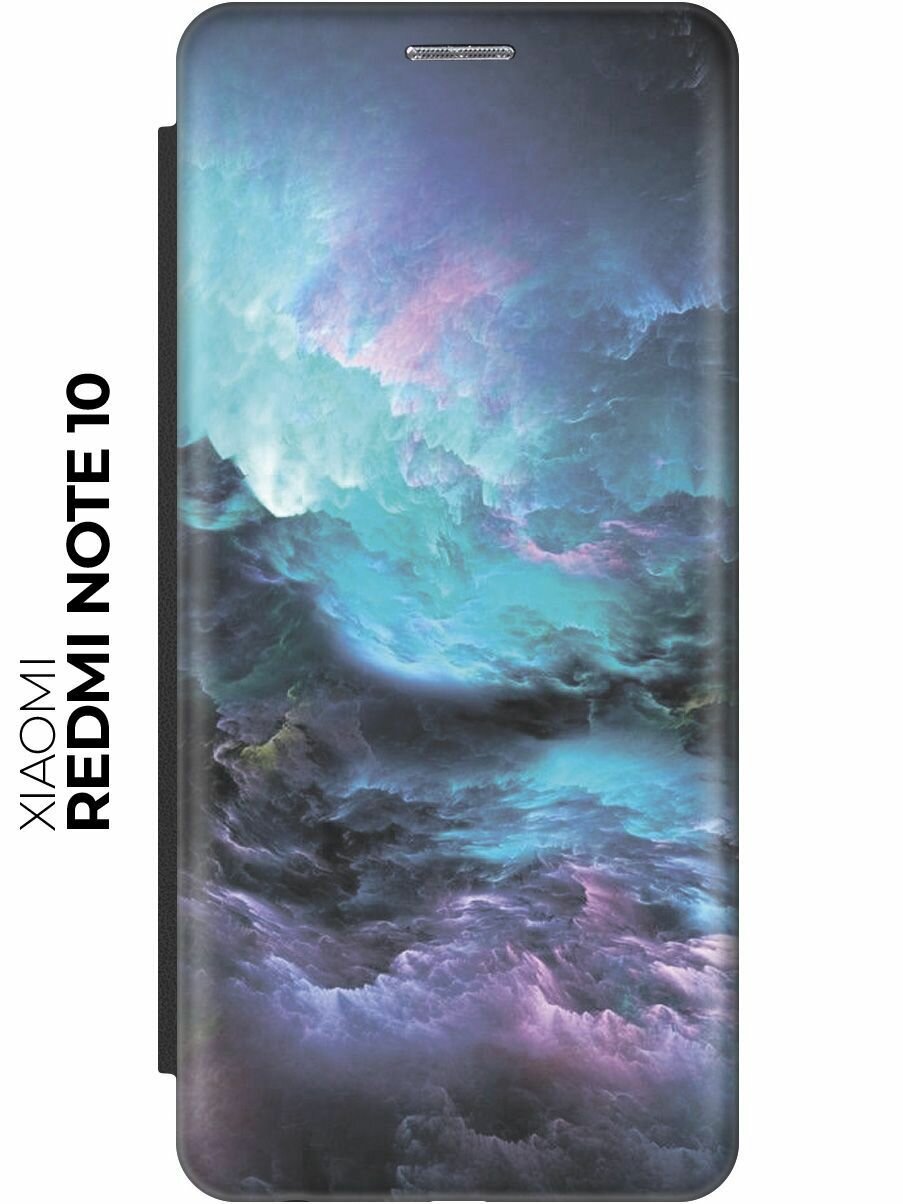 фото Чехол-книжка Внутри шторма на Xiaomi Redmi Note 10 / Note 10S / Poco M5s / Сяоми Редми Ноут 10 / Ноут 10С / Поко М5с черный