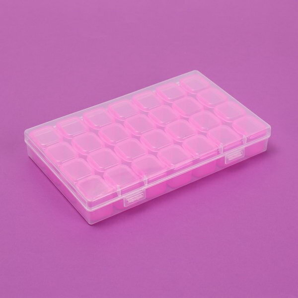 Органайзер для декора, 7 блоков, 4 ячейки, 17.5 x 10.5 x 2.5 см, цвет розовый - фотография № 3
