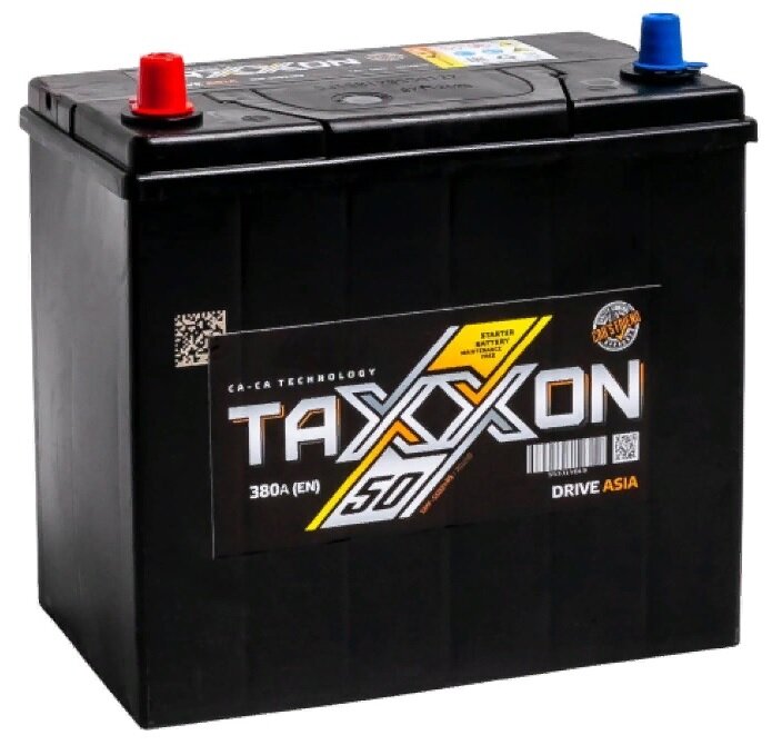 Аккумулятор автомобильный Taxxon Drive Asia 50 А/ч 380 А прям. пол. тонк. кл. 55B24R Азия авто (236x128x223)