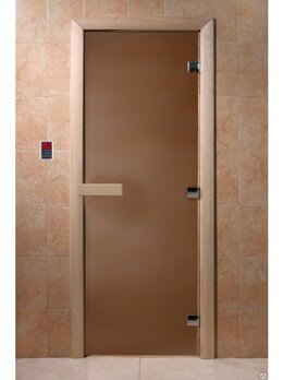 Дверь банная 170*70см Бронза 8мм стекло DoorWood DW01481/DW01484