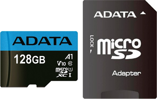 Карта памяти ADATA MICRO SDXC 128GB W/AD. (AUSDX128GUICL10A1-RA1)