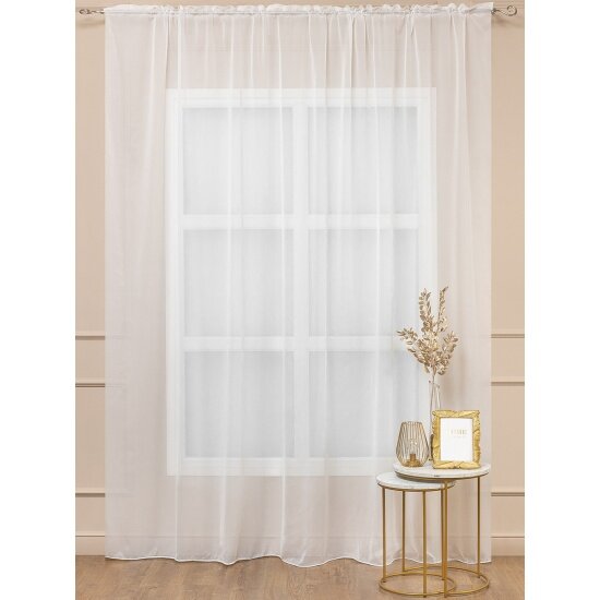 фото Тюль Amore Mio однотонный креп, шампань, 300х280 (73702)