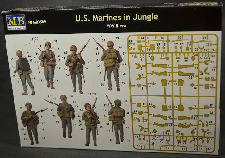 Набор фигурок MB3589 Морские пехотинцы США в джунглях, 2МВ