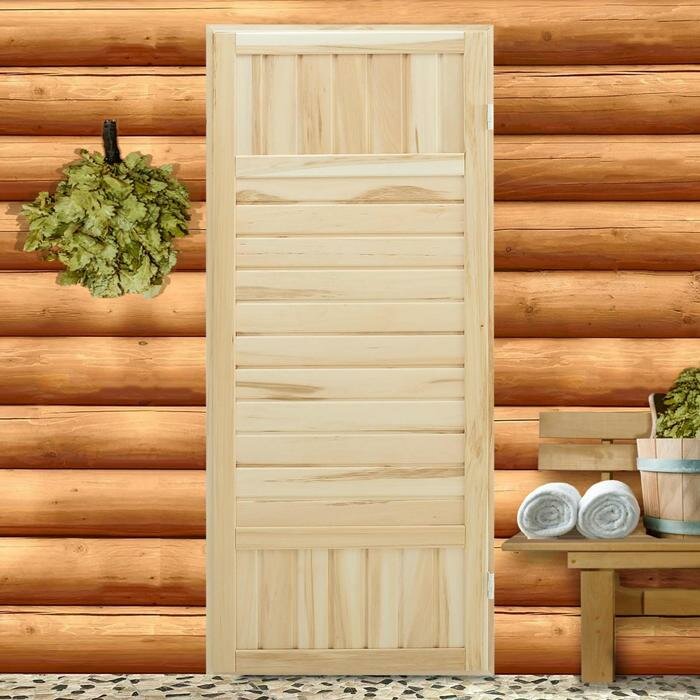 Дверь для бани и сауны липа Эконом, 170х70 см - фотография № 1