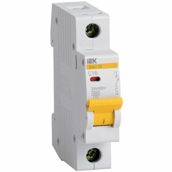 Автоматический выключатель IEK 1п D 25А 4.5кА ВА47-29, MVA20-1-025-D
