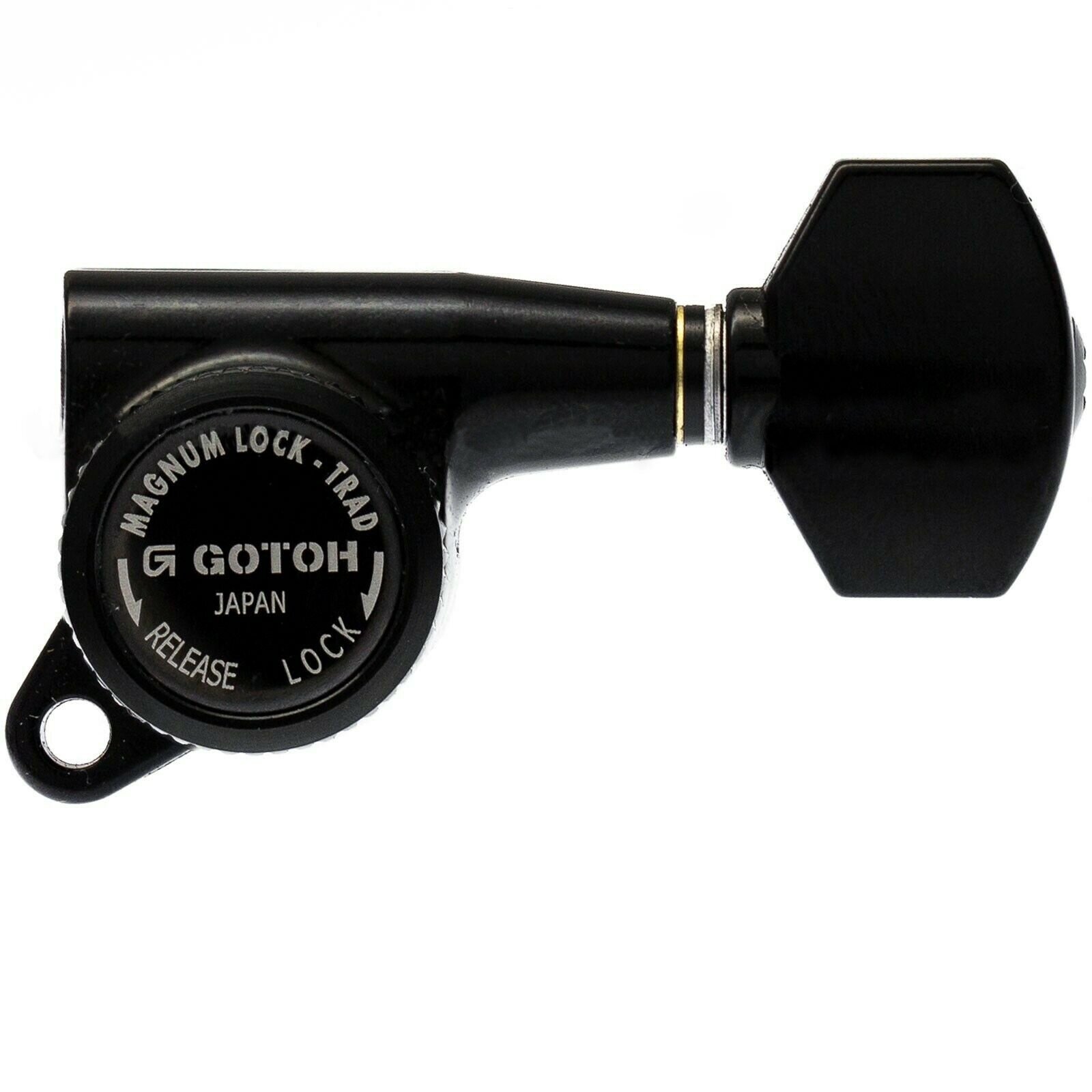 Колок одиночный GOTOH SG381-MGT-07-n, Ex-Long, левый, чёрный