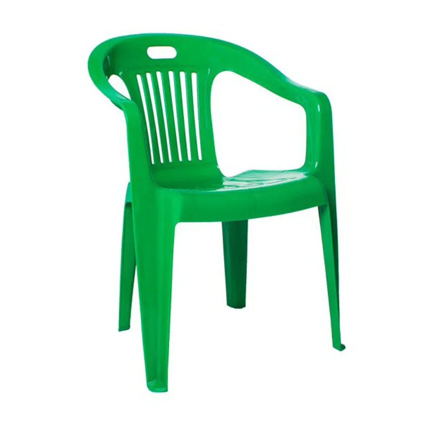 Усиленное кресло садовое 567x825x578 мм, пластик, зеленое - фотография № 3