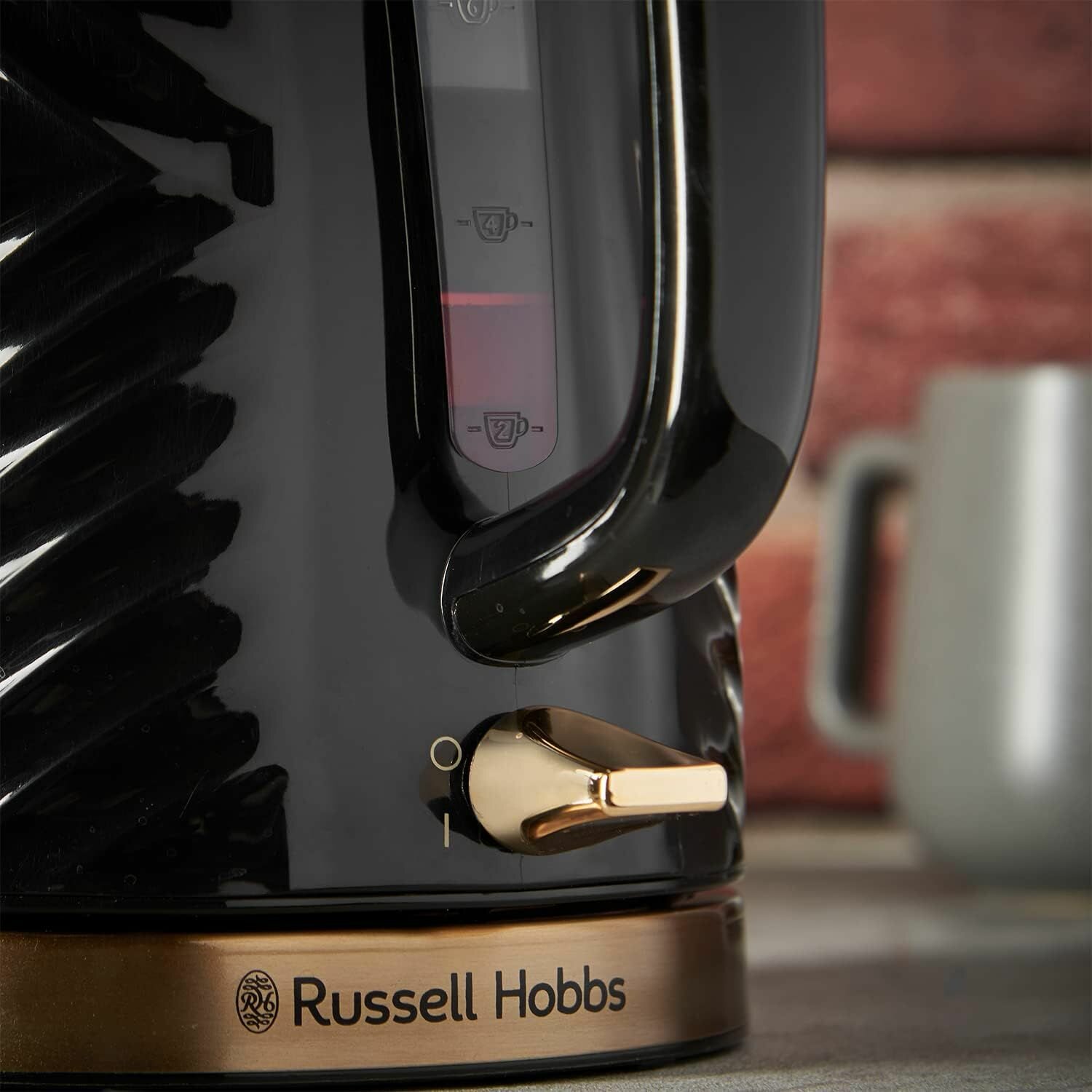 Электрический чайник Russell Hobbs 26380 Groove,беспроводной, 1,7 л, 3000 Вт, черный - фотография № 2