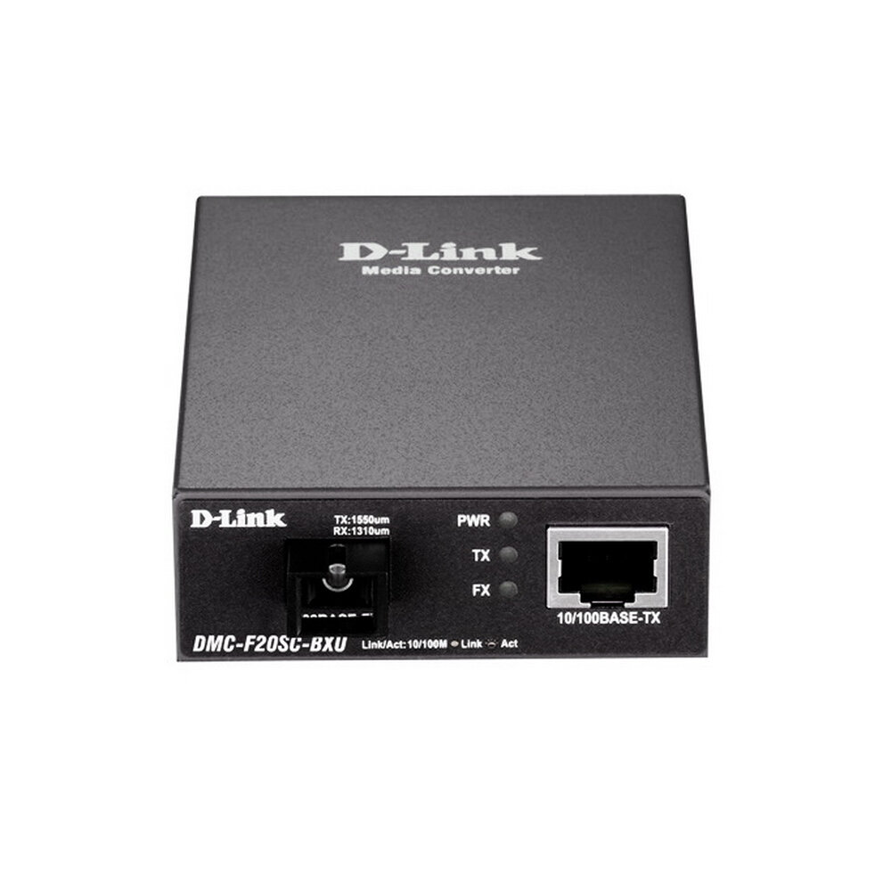 Медиаконвертер D-Link (DMC-F20SC-BXU/B1A) WDM 1 port 10/100Base-TX 1 port 100Base-FX SC ОМ до 20 км