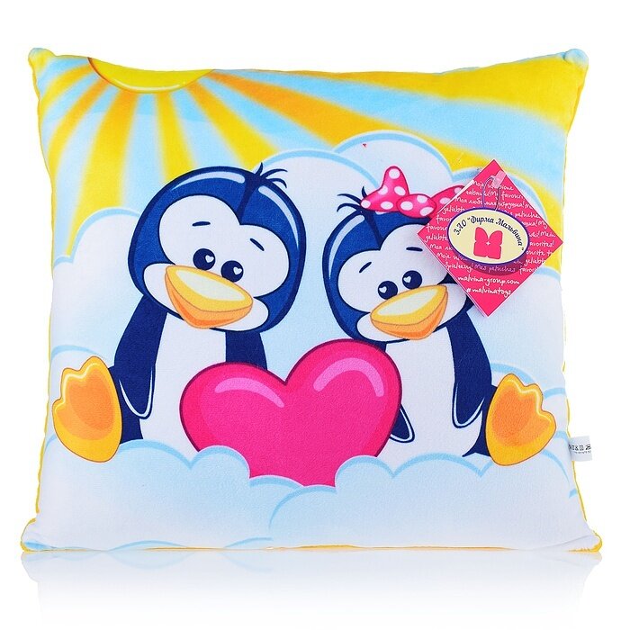 фото Подушка Malvina детская, Веселые пингвины в облаках (30.98.1)