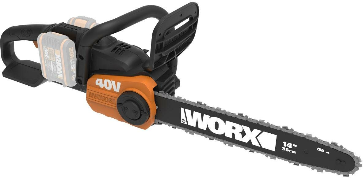 Цепная пила аккумуляторная WORX WG384E.9, 40В, 35 см, бесщеточная, без АКБ и ЗУ